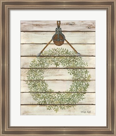 Framed Pully Hanging Wreath Print