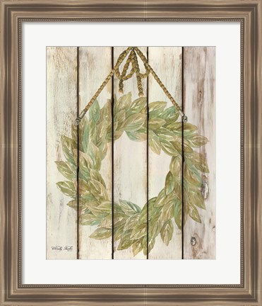 Framed Rope Hanging Wreath Print