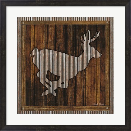 Framed Deer Running I Print