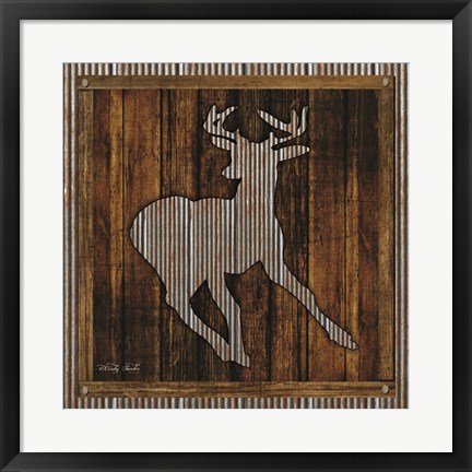 Framed Deer Running II Print