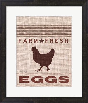 Framed Grain Sack Eggs Print