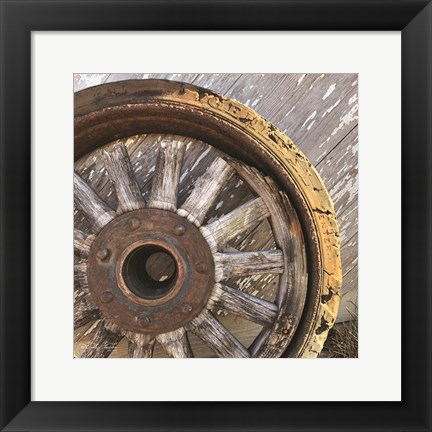 Framed Old Wheel II Print