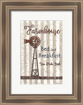 Framed Farmhouse Bed &amp; Breakfast Print