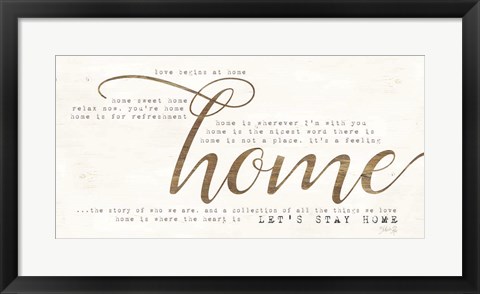 Framed Let&#39;s Stay Home Print