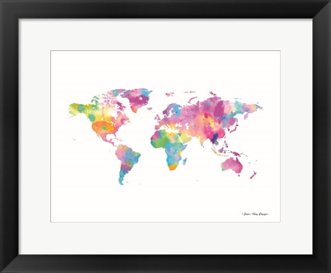 Framed Watercolor World Print