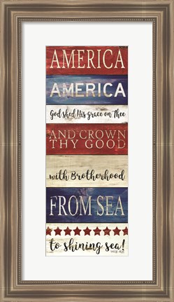 Framed America God Shed His Grace on Thee Print