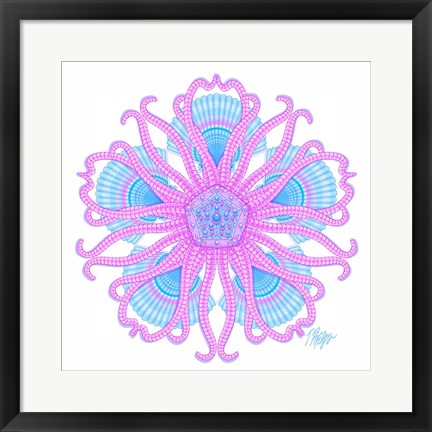 Framed Brittle Star Scallop Mandala Print