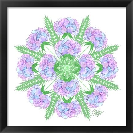 Framed Transparent Flower Mandala Print