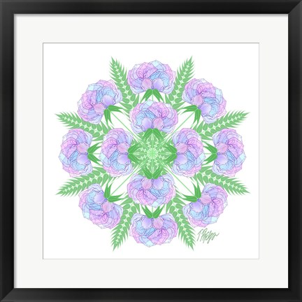 Framed Transparent Flower Mandala Print