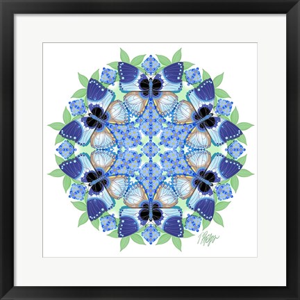 Framed Lilac Hairstreak Butterfly Mandala Print