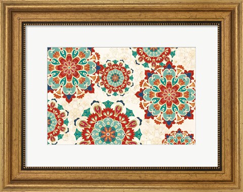 Framed Folk Floral VIII Print