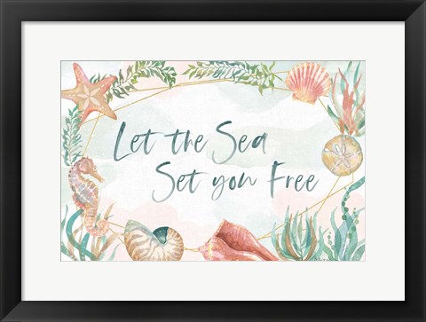 Framed Watercolor Coast I Print