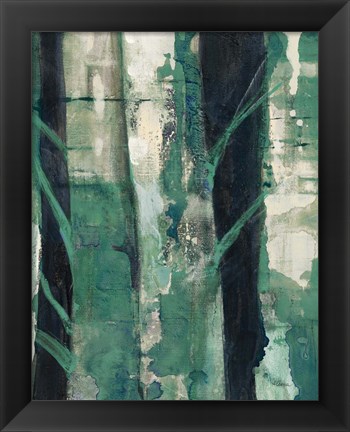 Framed Deep Woods II Emerald Crop Print