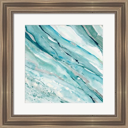 Framed Silver Springs I Blue Green Print