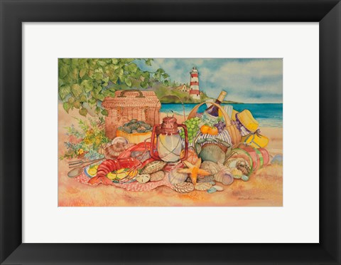 Framed Bayside Picnic Print