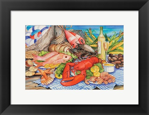 Framed Seafood Platter Print