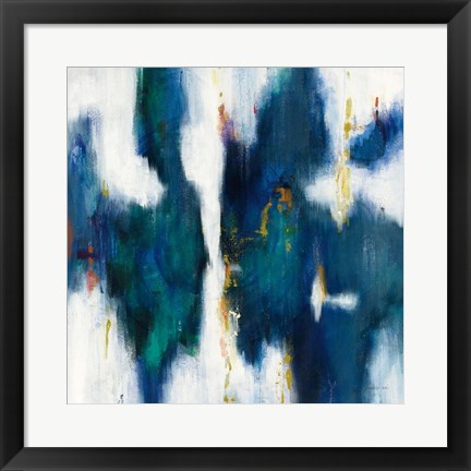 Framed Blue Texture I Print