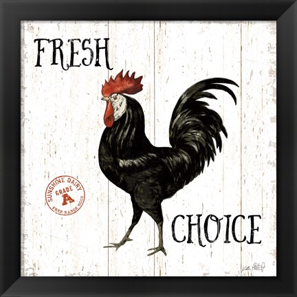 Framed Free Range Fresh V Print