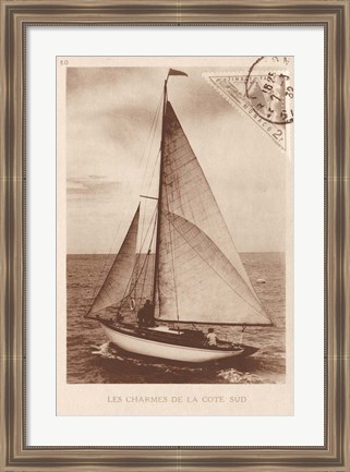 Framed Vintage Sailing II Sepia Print