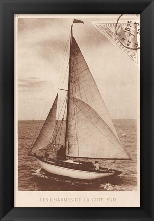 Framed Vintage Sailing II Sepia Print