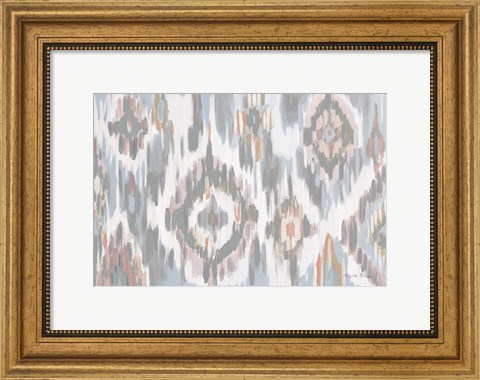 Framed Ikat Jewel I blush grey Print