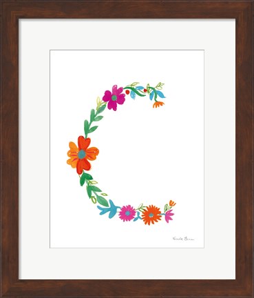 Framed Floral Alphabet Letter III Print