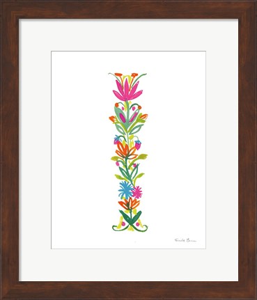 Framed Floral Alphabet Letter IX Print