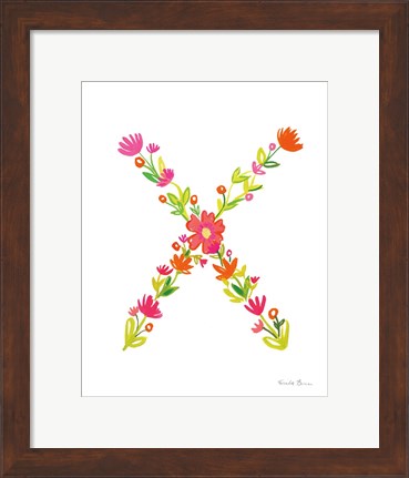 Framed Floral Alphabet Letter XXIV Print