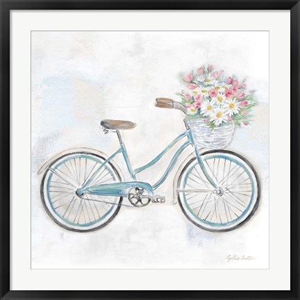 Framed Vintage Bike With Flower Basket I Print
