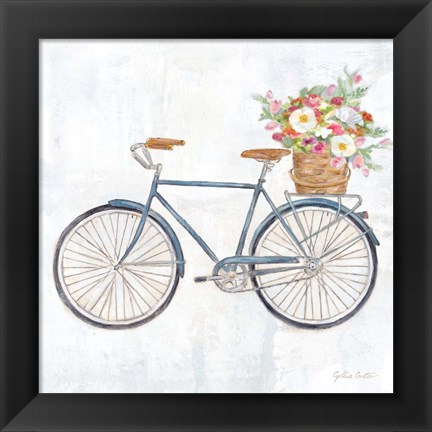 Framed Vintage Bike With Flower Basket II Print