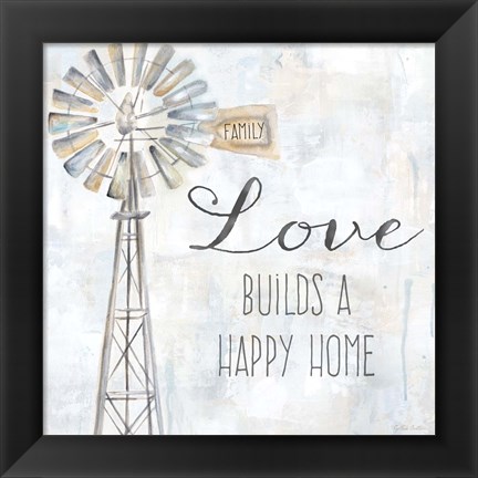 Framed Windmill Love Sentiment Print