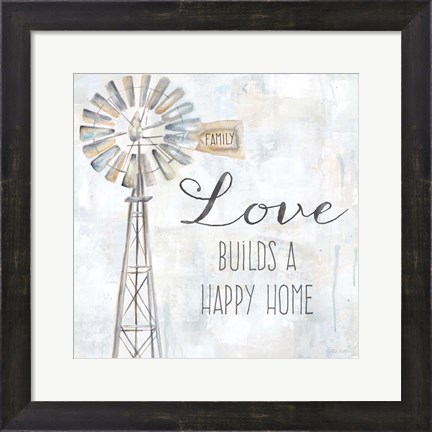 Framed Windmill Love Sentiment Print