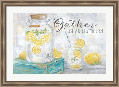 Framed Gather Here Country Lemons Landscape Print