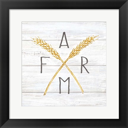 Framed Farmhouse Stamp Wheat Print