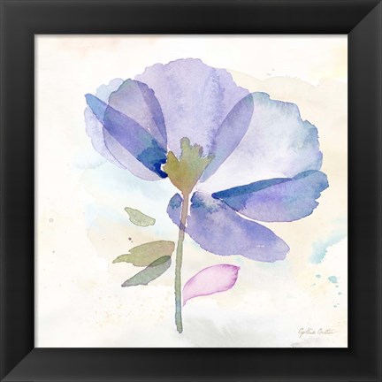 Framed Poppy Single Purple Print