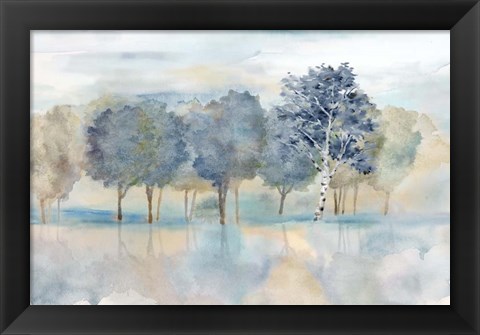 Framed Treeline Reflection Landscape Print