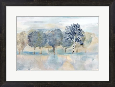 Framed Treeline Reflection Landscape Print