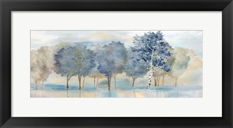 Framed Treeline Reflection Panel Print