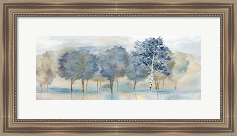 Framed Treeline Reflection Panel Print