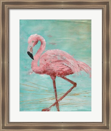 Framed Pink Flamingo II Print