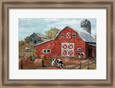 Framed Red Country Barn Print