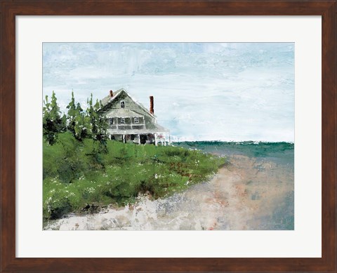 Framed Beach Cottage Life Print