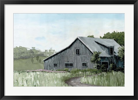 Framed Flower Field Barn Print