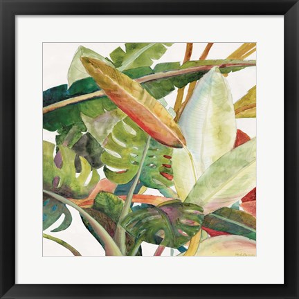 Framed Tropical Lush Garden Square II Print