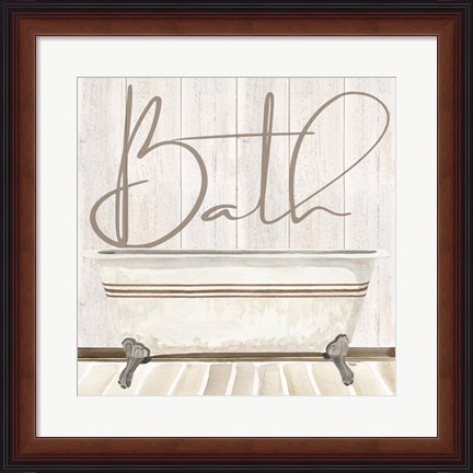 Framed Rustic Bath II Bath Print