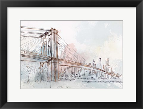 Framed Blushing Brooklyn Bridge Print