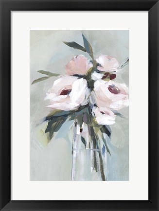 Framed Peonies in a Vase II Print