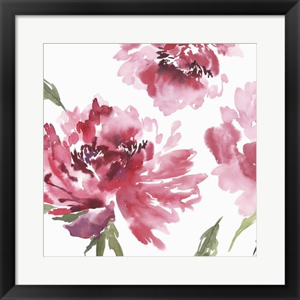 Framed Crimson Blossoms II Print