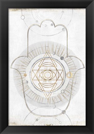 Framed Gold Hamsa I Print