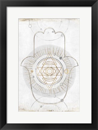 Framed Gold Hamsa I Print